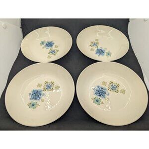 MCM Taylor Smith Taylor Fabrique Ever Yours Blue Rooster set of 4 Bowls Atomic
